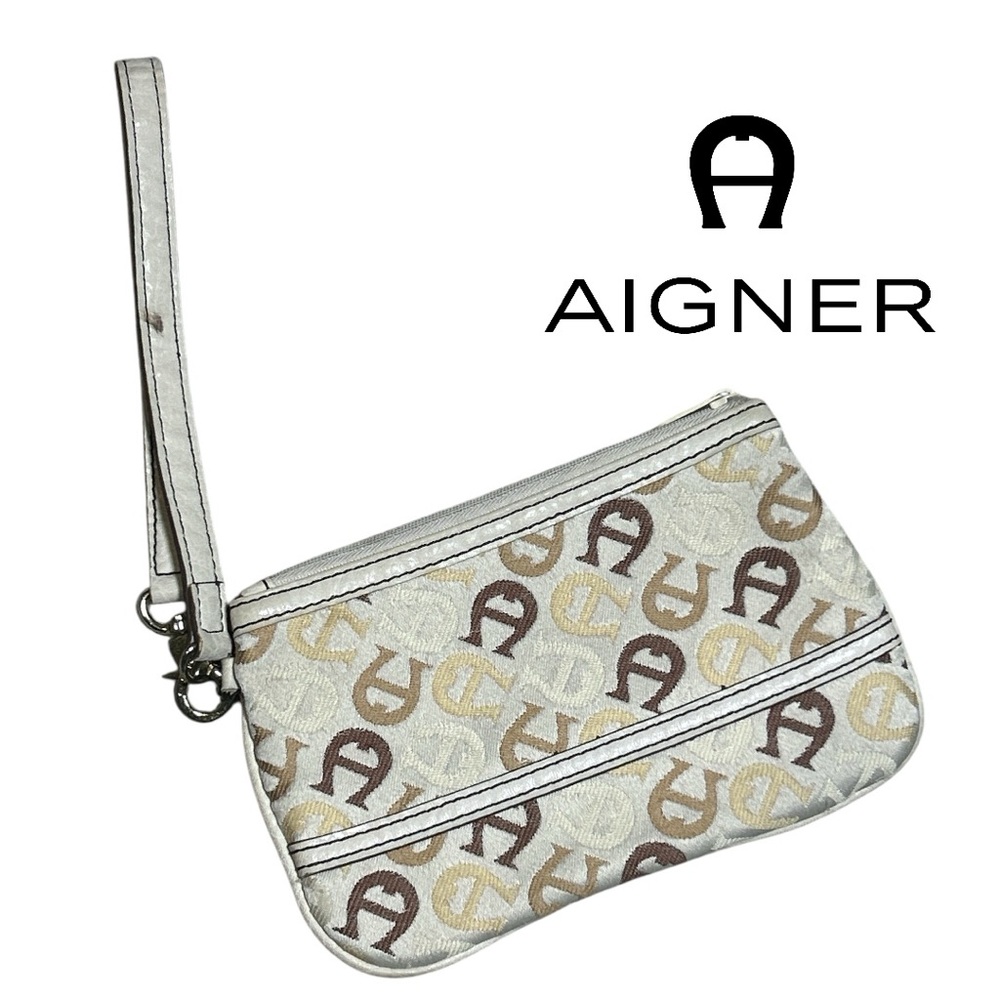 Etienne Aigner VINTAGE A Logo Wristlet - Picture 2 of 3